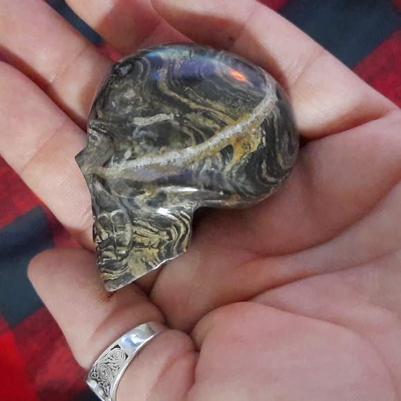 STROMOTOLITE CRYSTAL SKULL Genuine Crystal Peru - Picture 9 of 10